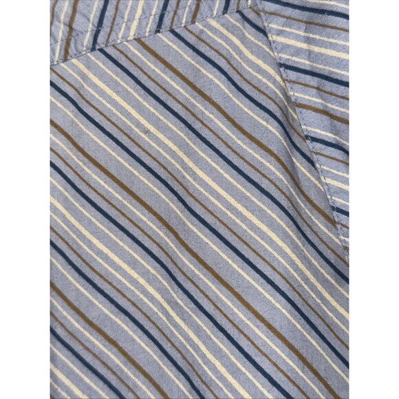 W.R. Gass Men’s XL Woven Cotton Striped Short Sleeved Button Down Shirt - Picture 3 of 4